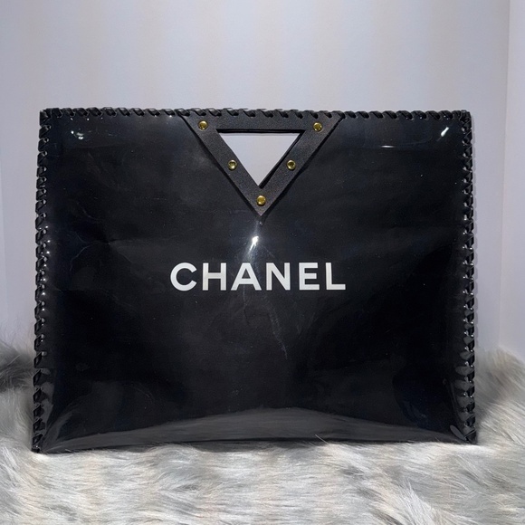 Authentic Chanel Shopping tote covered in PVC with handle and straps - Picture 1 of 7